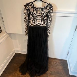 Needle & Thread beautiful beaded black gown in size 4